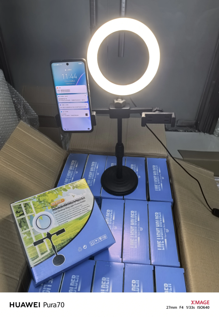 Lumière Anneau LED avec Support Double Téléphone pour Selfies et Vidéos Professionnelles