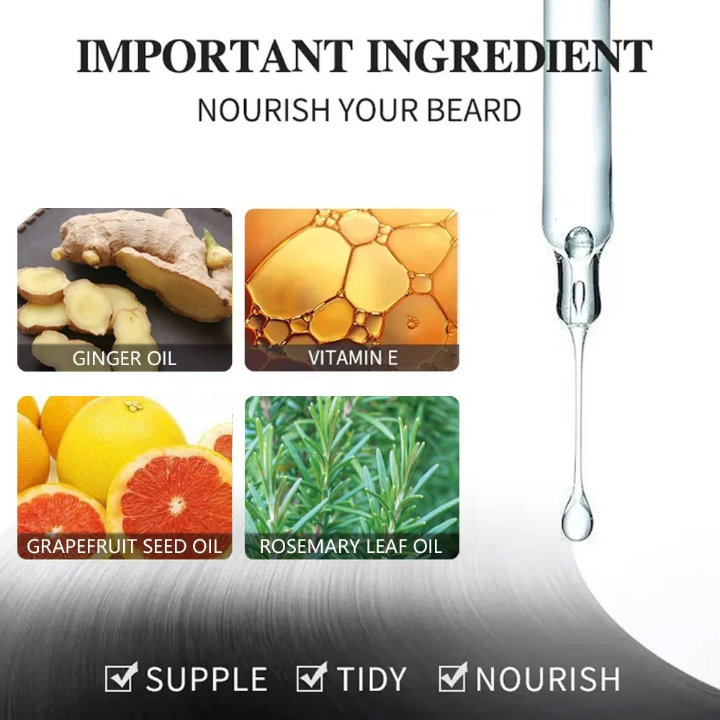 Huile de Croissance de Barbe - Aichun Beauty Beard Growth Essential Oil (Réparation & Activation)