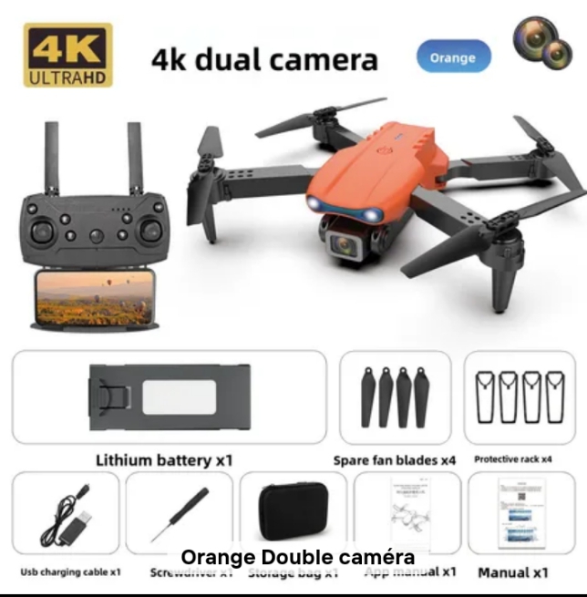 Drone 4K Double Caméra Pliable avec Télécommande – Drone Professionnel HD WiFi