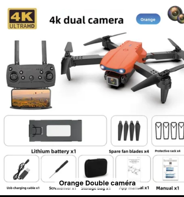 Drone 4K Double Caméra Pliable avec Télécommande – Drone Professionnel HD WiFi
