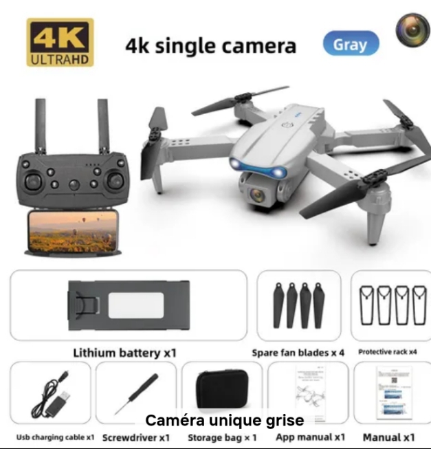 Drone 4K Double Caméra Pliable avec Télécommande – Drone Professionnel HD WiFi