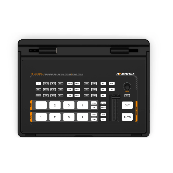 Avmatrix Shark S4 Plus Mixeur Commutateur Vidéo pour Diffusion en Direct SDI HDMI 4 Canaux 10.1 Pouces avec Diffusion et Enregistrement RTMP/SRT