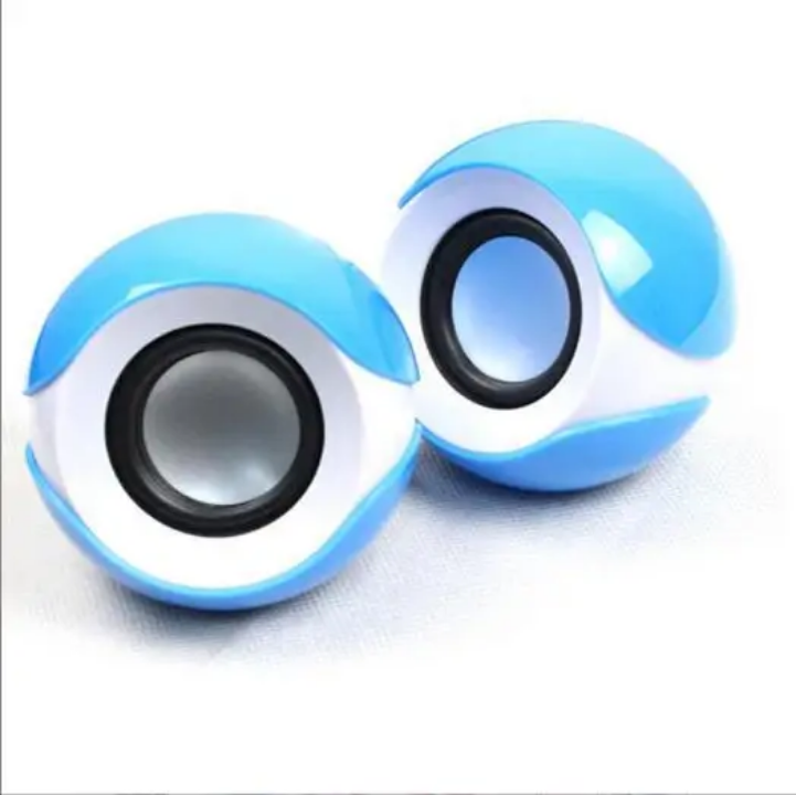 Enceintes PC Mini USB Bleues - Haut-parleurs Stéréo 2.0 Plug & Play pour Ordinateur et Laptop