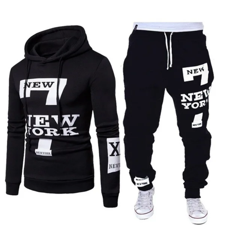 Ensemble Survêtement Homme PASUXI NEW YORK 7 - Sweat à Capuche + Jogger 3 Couleurs