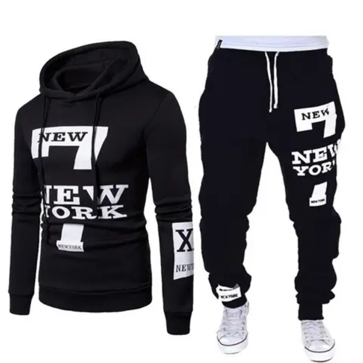 Ensemble Survêtement Homme PASUXI NEW YORK 7 - Sweat à Capuche + Jogger 3 Couleurs