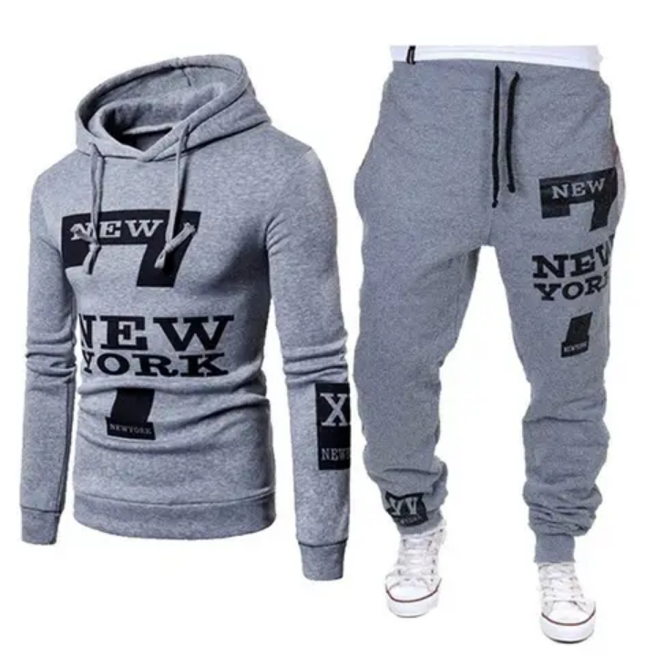 Ensemble Survêtement Homme PASUXI NEW YORK 7 - Sweat à Capuche + Jogger 3 Couleurs