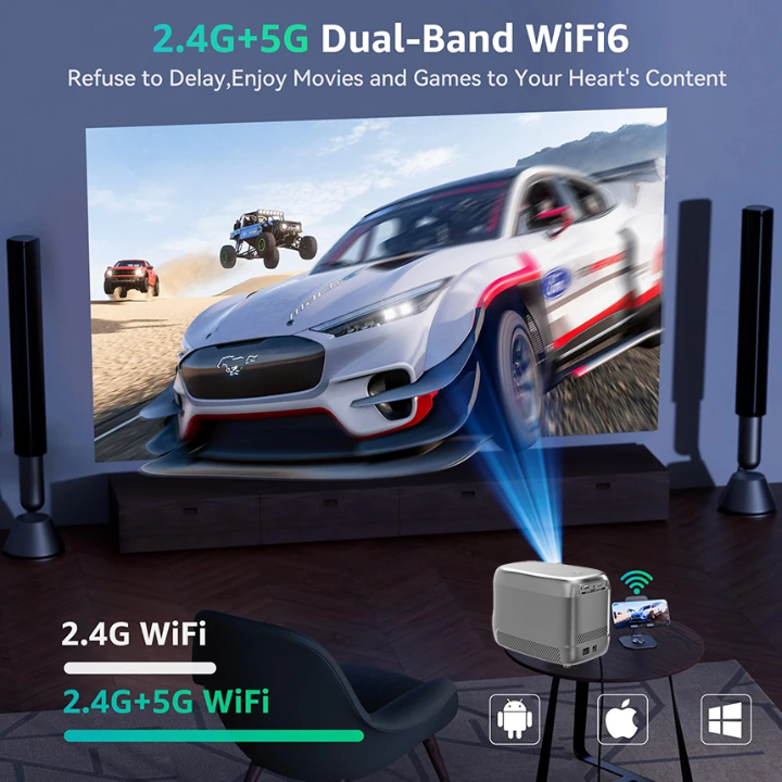 VIDÉO PROJECTEUR ANDROID T10 RECHARGEABLE ULTRA PUISSANT