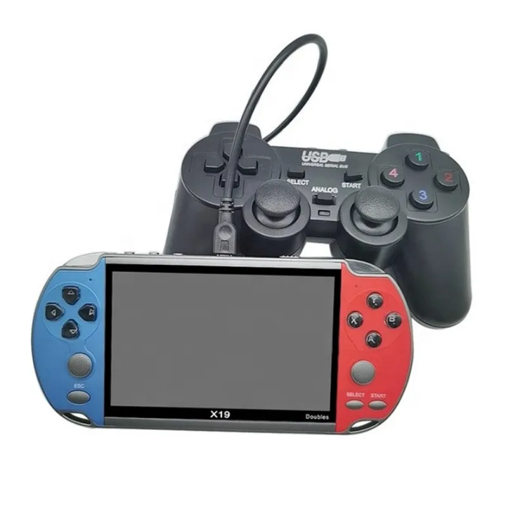 Console de Jeu Portable X19 – 5.1” Écran HD, 1000+ Jeux Rétro Préinstallés, Batterie Rechargeable – Cadeau Enfant & Adulte