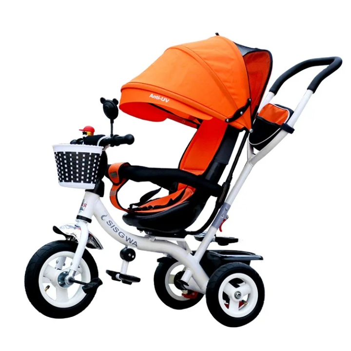 Tricycle Évolutif Bébé 3 en 1 LOTOS – Poussette Trike avec Canopy UV, Guidon Parental + Panier | 10 Mois à 5 Ans*