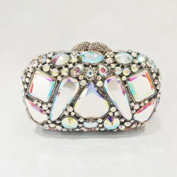 Pochette de Soirée Femme en Cristal - Sac à Main de Mariée, Bal, Gala - 11 Couleurs - Strass Luxe - Fermoir Cliquet
