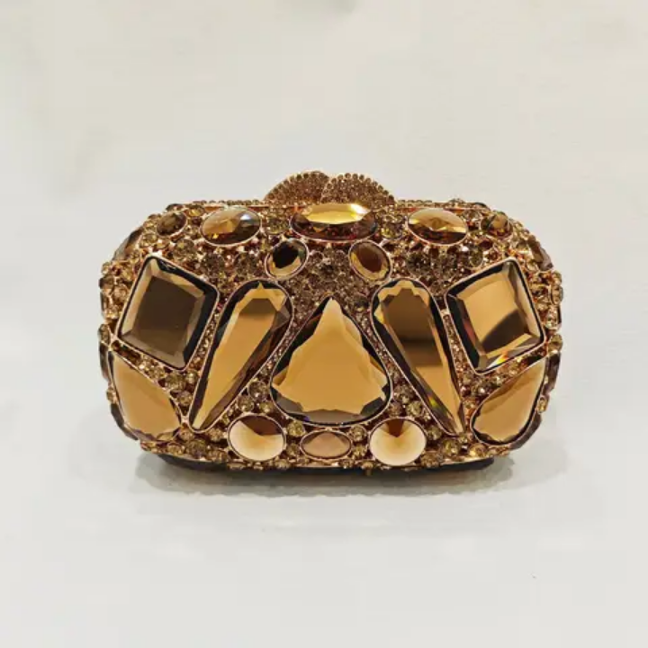 Pochette de Soirée Femme en Cristal - Sac à Main de Mariée, Bal, Gala - 11 Couleurs - Strass Luxe - Fermoir Cliquet