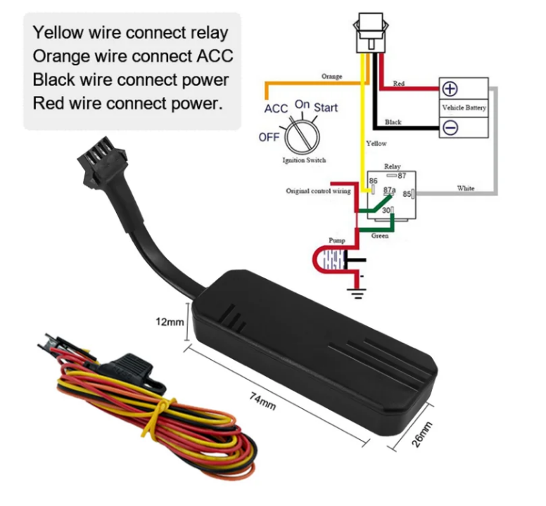 Mini Traceur GPS Voiture/Moto - Coupure Moteur à Distance + Alarme Anti-Sabotage + Suivi Temps Réel