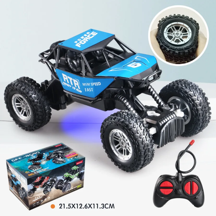 Voiture Télécommandée 4x4 Tout-Terrain RC - Monster Truck Grimper 1:18 avec Suspension | Bleu