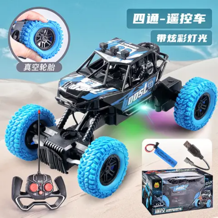 Voiture Télécommandée 4x4 Tout-Terrain RC - Monster Truck Grimper 1:18 avec Suspension | Bleu