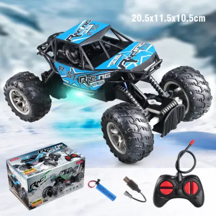 Voiture Télécommandée 4x4 Tout-Terrain RC - Monster Truck Grimper 1:18 avec Suspension | Bleu