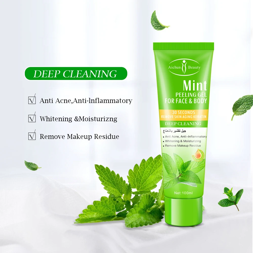 Aichun Beauty Gel Exfoliant Menthe 100ml - Peeling Deep Cleaning Anti Points Noirs*