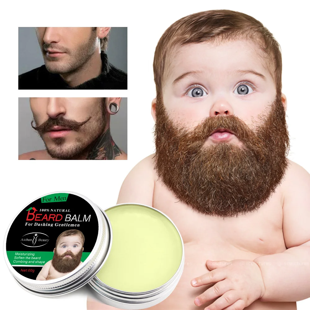 Beard Balm Aichun Beauty 100% Naturel - Baume Barbe Hydratant, Adoucissant & Coiffant 60g*