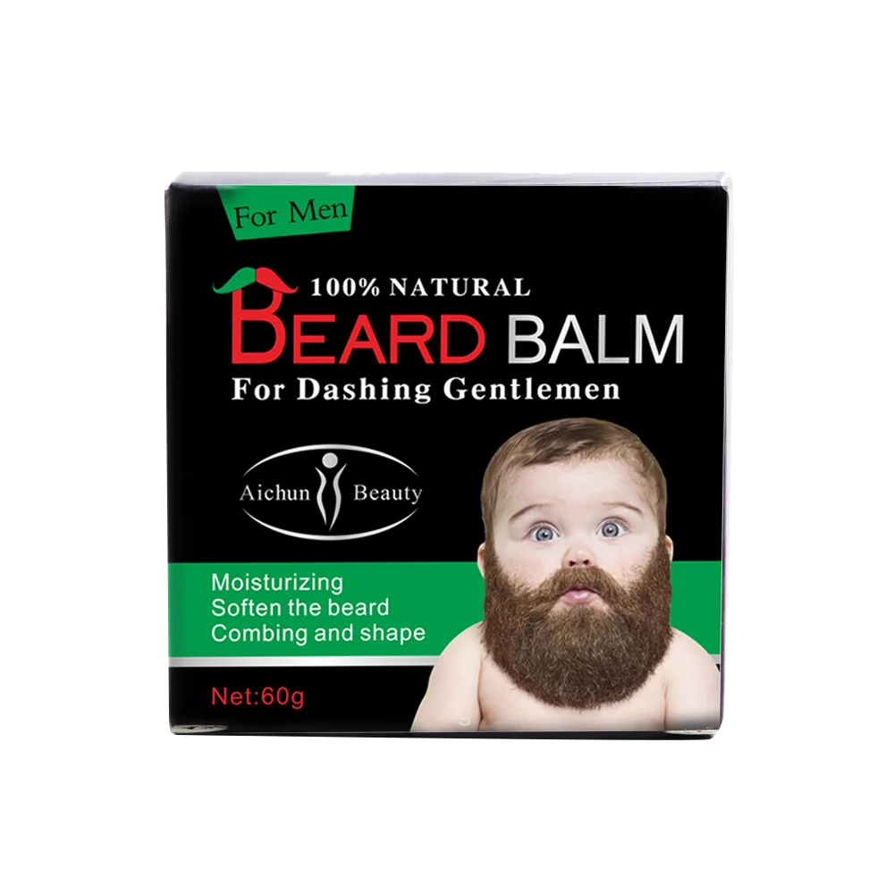 Beard Balm Aichun Beauty 100% Naturel - Baume Barbe Hydratant, Adoucissant & Coiffant 60g*