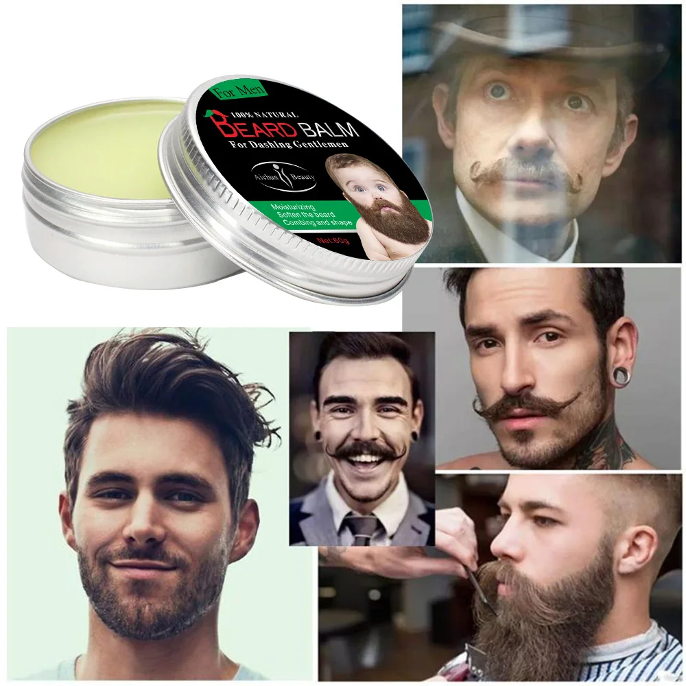 Beard Balm Aichun Beauty 100% Naturel - Baume Barbe Hydratant, Adoucissant & Coiffant 60g*