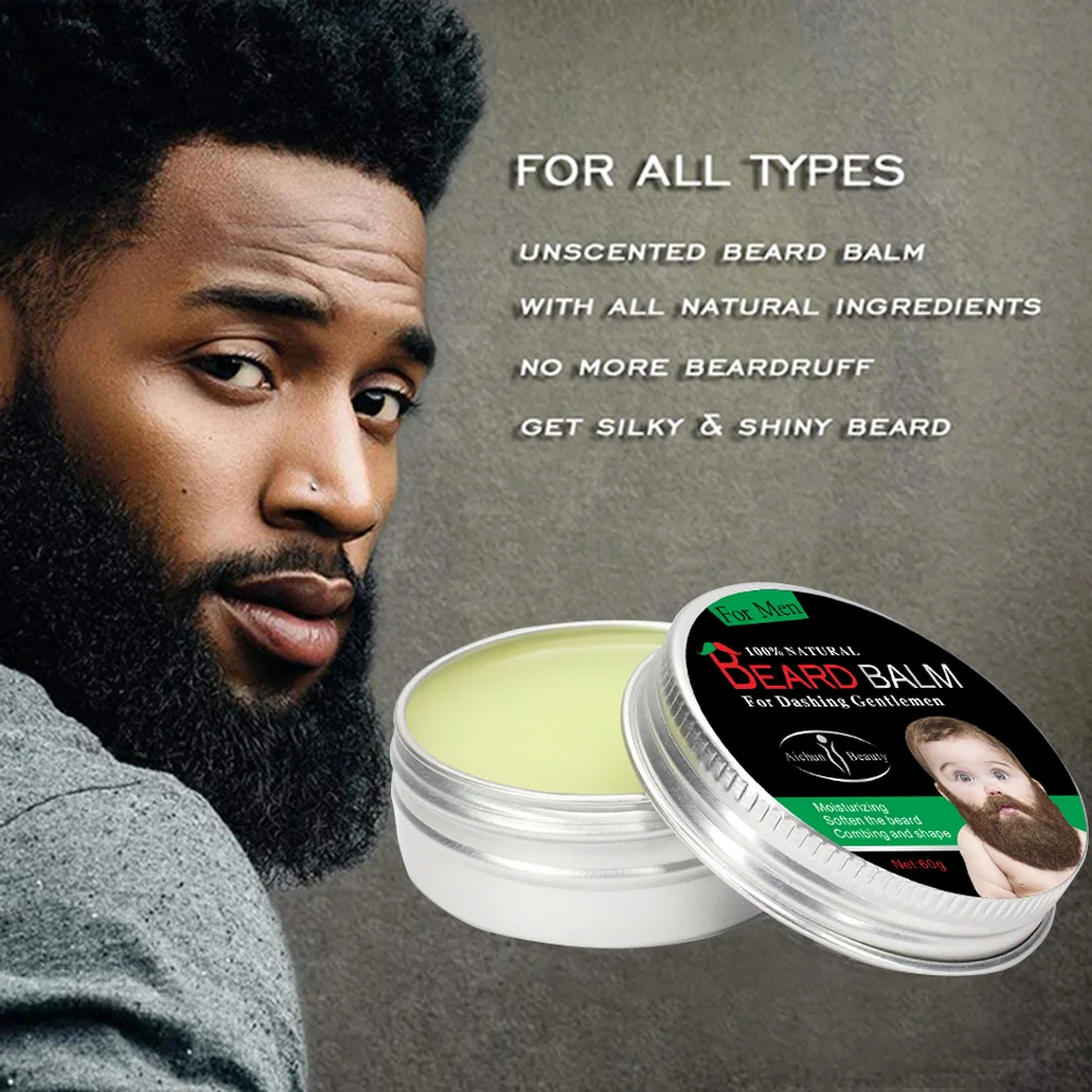 Beard Balm Aichun Beauty 100% Naturel - Baume Barbe Hydratant, Adoucissant & Coiffant 60g*
