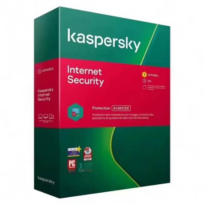 Kaspersky Internet Security 1 Appareil 1 An – Antivirus PC/Mac/Android – Protection Avancée Paiement & Vie Privée