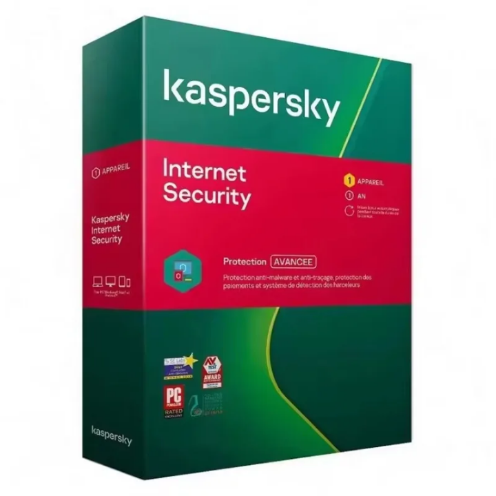 Kaspersky Internet Security 1 Appareil 1 An – Antivirus PC/Mac/Android – Protection Avancée Paiement & Vie Privée