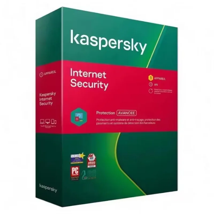 Kaspersky Internet Security 1 Appareil 1 An – Antivirus PC/Mac/Android – Protection Avancée Paiement & Vie Privée