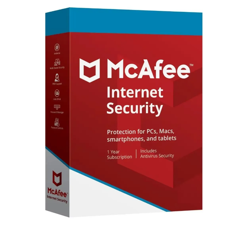 McAfee Internet Security 1 An – Antivirus PC/Mac/Android/iOS – Protection Multi-Appareils + VPN + Gestionnaire de Mots de Passe