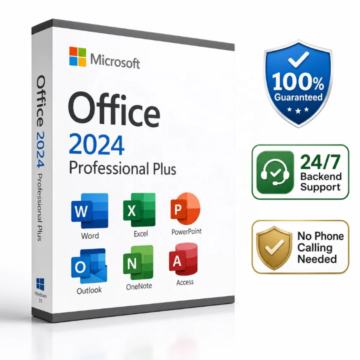 Microsoft Office 2024 Professional Plus - Licence Permanente 1 PC - Word, Excel, PowerPoint, Outlook, Access - Téléchargement + Clé d’Activation